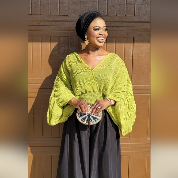 "Impress"By Enny Tops - Puff Sleeves Blouse